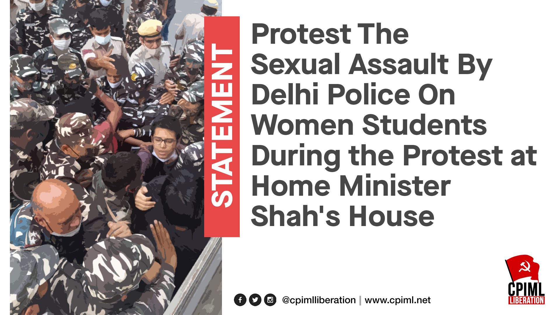 Protest The Sexual Assault By Delhi Police On Women Students During the Protest at Home Minister Shah's House