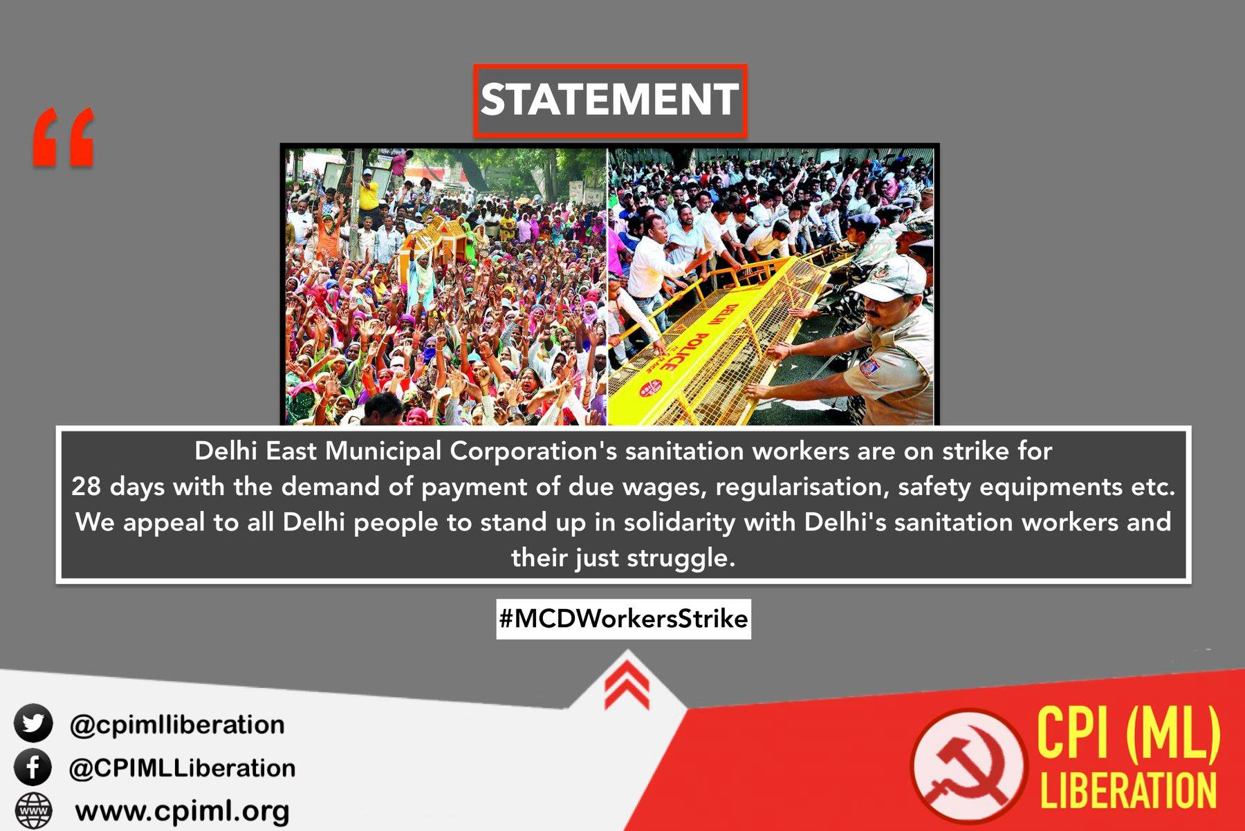 Stand up in solidarity with Delhi's sanitation workers