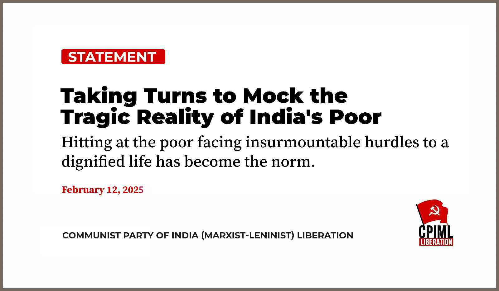 Taking Turns to Mock the Tragic Reality of India's Poor
