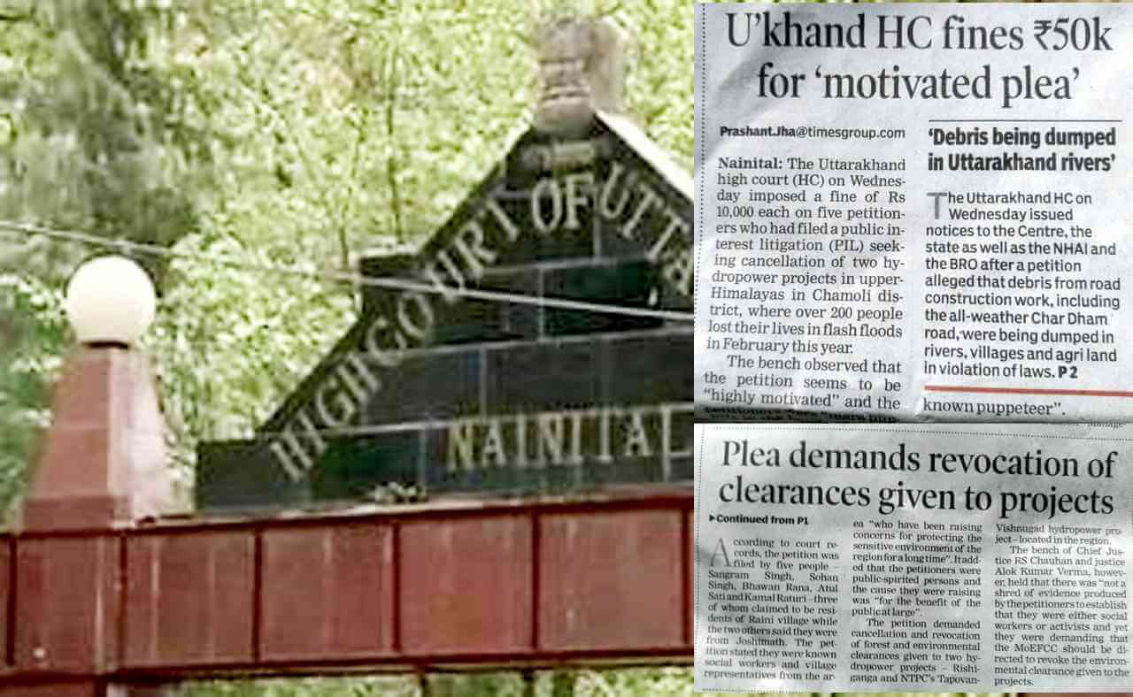 उत्तराखंड के पाँच पर्यावरण कार्यकर्ताओं के खिलाफ जुर्माने का आदेश वापस लो