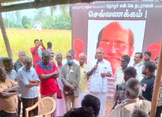 சி பி அய் எம் மாநிலச் செயலாளர் தோழர் பாலகிருஷ்ணன்,  என் கே வுக்கு அஞ்சலி!